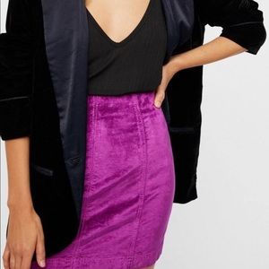 Free People velvet mini skirt purple sz 0